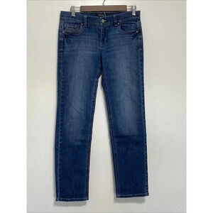 WHITE HOUSE BLACK MARKET Womens Size 6 Noir Denim Blue Jeans Slim Ankle